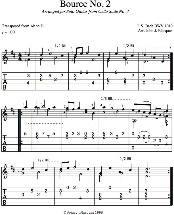 Bach Bouree Score